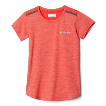 Columbia Tech Trek Short Sleeve, Camiseta Rojos Para Niña | 038296-IEW